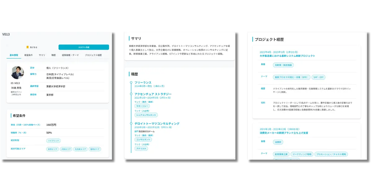 プロフィール画面